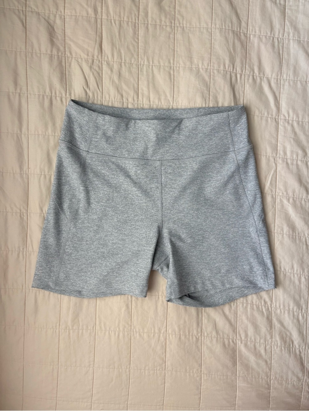 Outdoor Voices Heather Grey High-Rise Bike Shorts